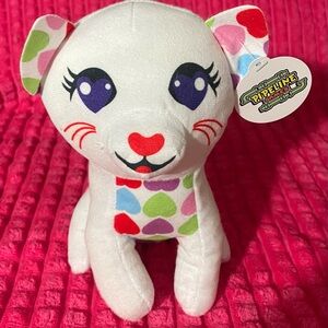 NWT White and Multicolor Heart Stuffed Animal